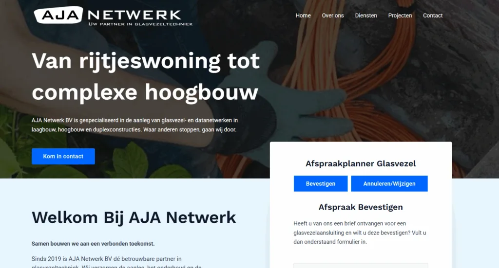 Website realisatie voor AJA Netwerk B.V.