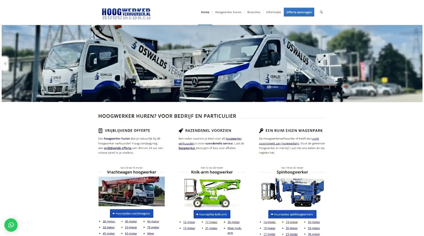 Website voor Hoogwerkerverhuurder.nl