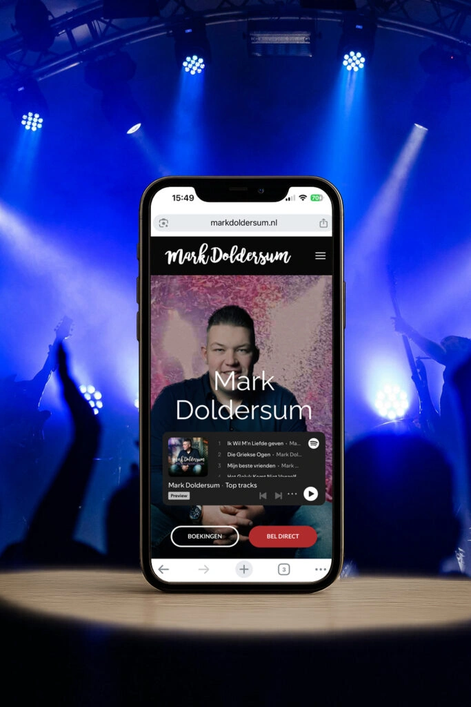 Volkszanger Mark Doldersum Mini-website realisatie