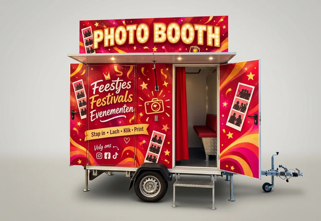 Mobiele photobooth-aanhanger van Photobooth Emmen, website door MADA Tech