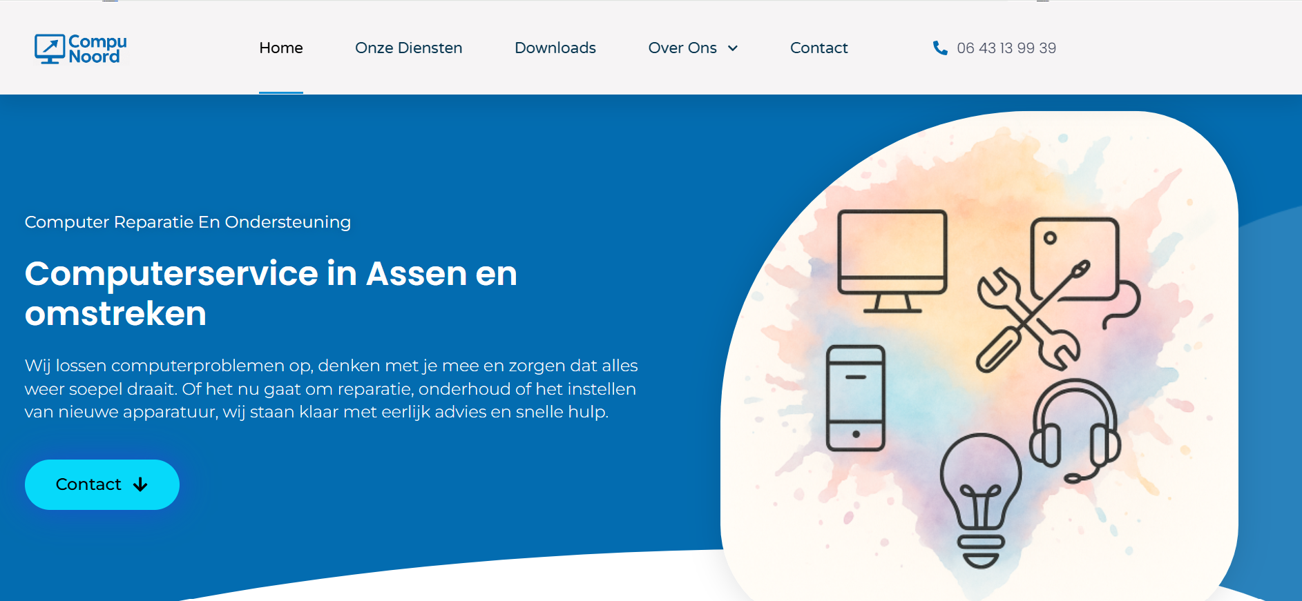 CompuNoord website voor computerreparatie en IT-diensten