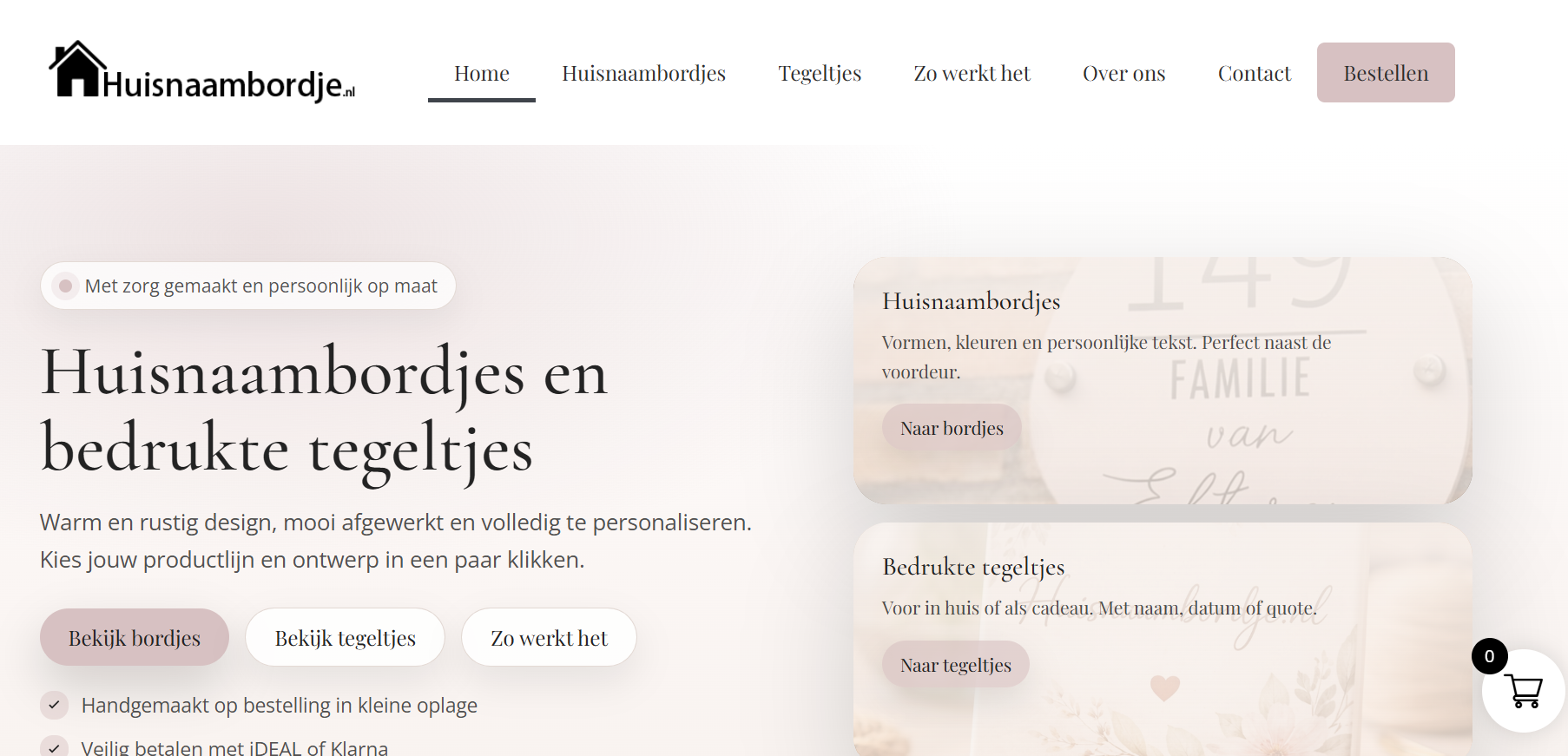 Huisnaambordje.nl webshop voor gepersonaliseerde naambordjes