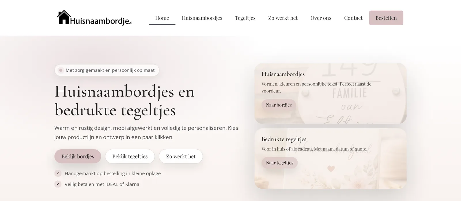 Huisnaambordje.nl webshop voor gepersonaliseerde naambordjes