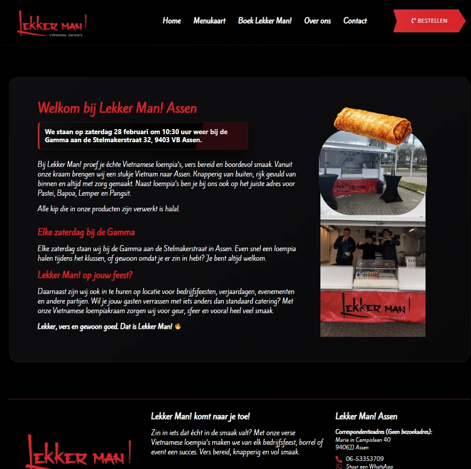 Website Lekker Man! Assen door MADA Tech