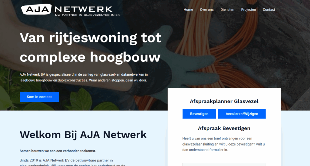AJA Netwerk B.V. 1 Website realisatie voor AJA Netwerk B.V.