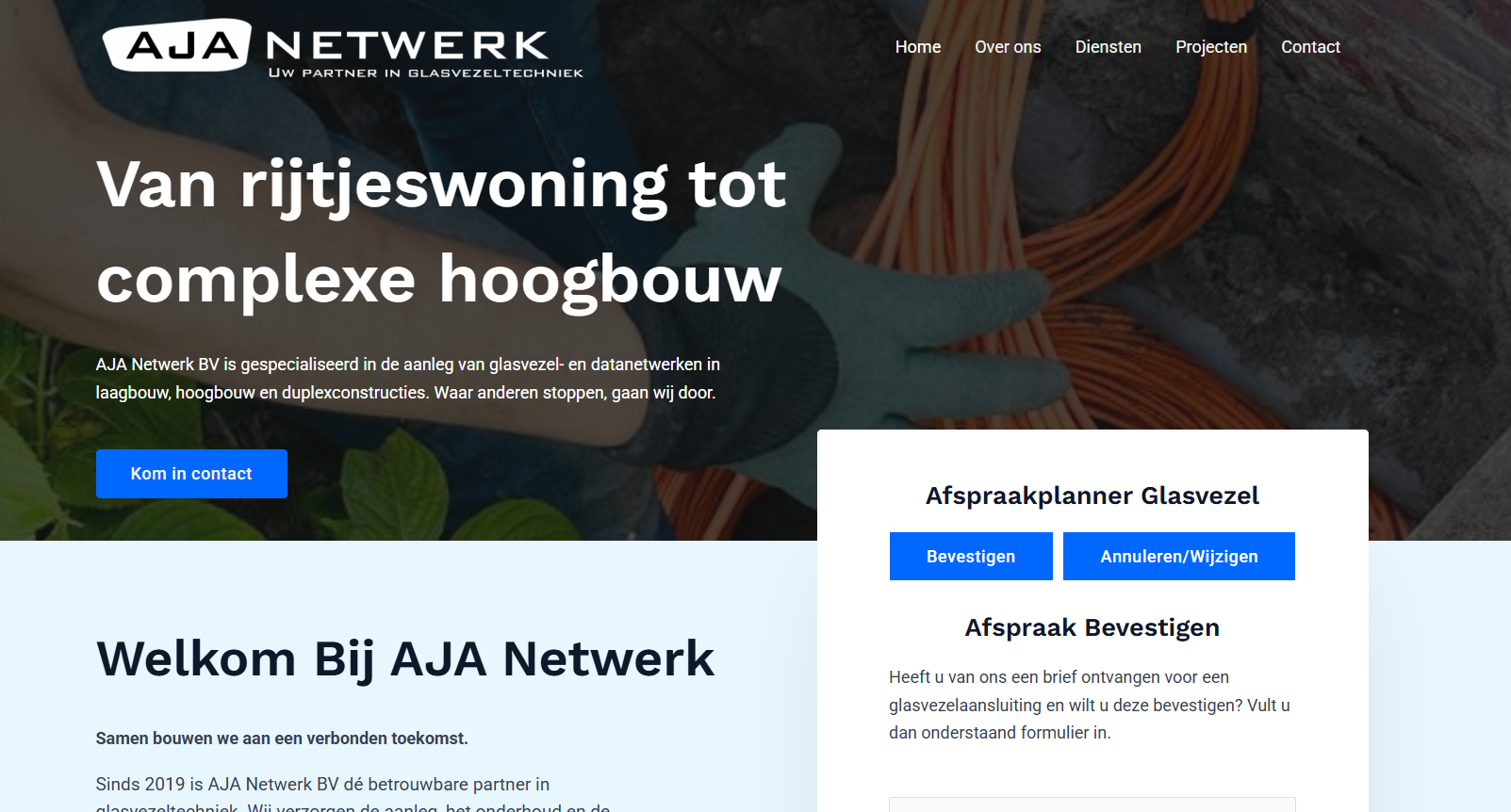 Website realisatie voor AJA Netwerk B.V.