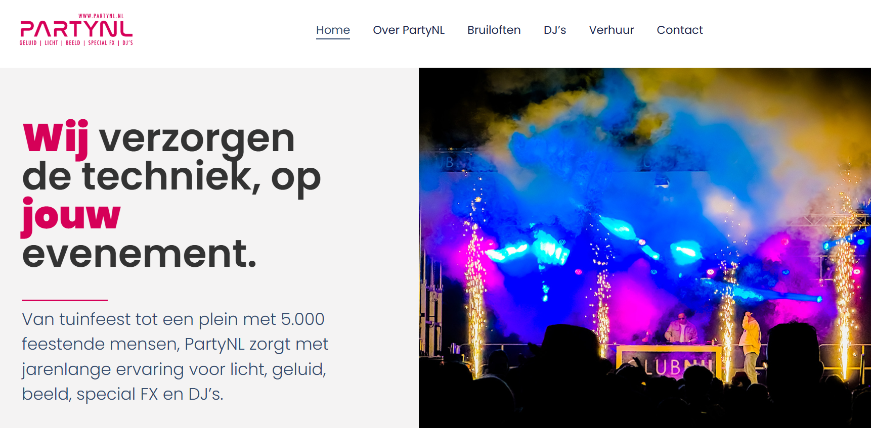 Website voor PartyNL